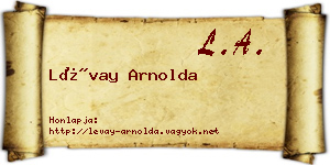 Lévay Arnolda névjegykártya